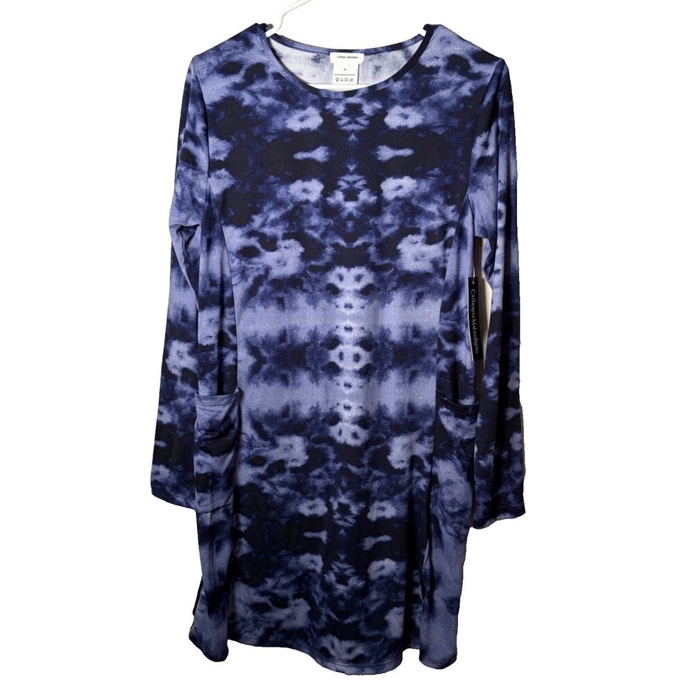 Catherine Malandrino Sleep Dress Women's Medium Tie Dye Long Sleeve Shift